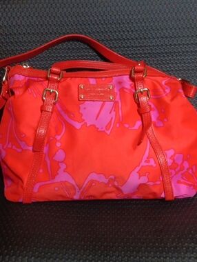kate spade Red and Pink Floral-Pattern Shoulder Bag